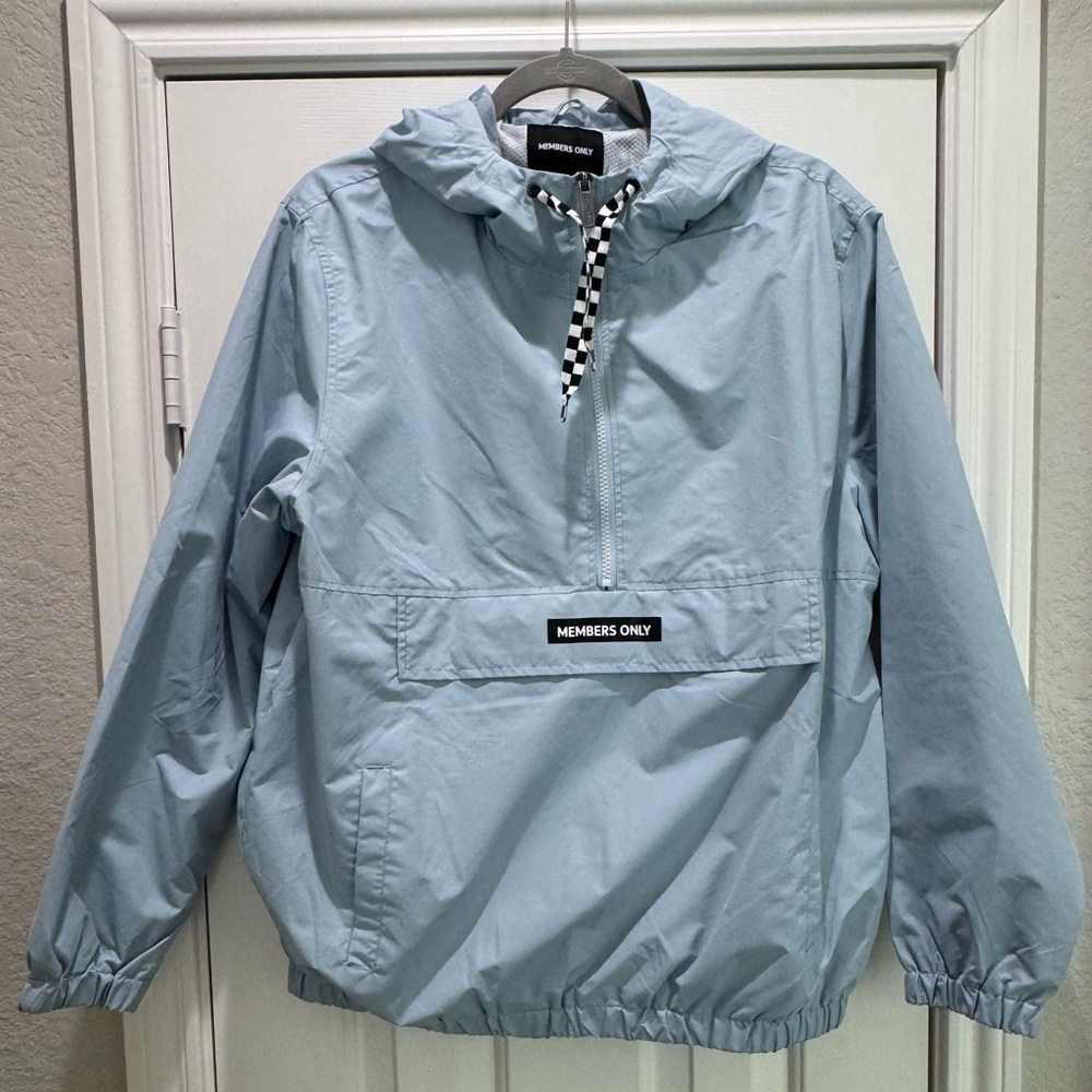 Members Only Blue Raincoat Lightweight Water-Resistant